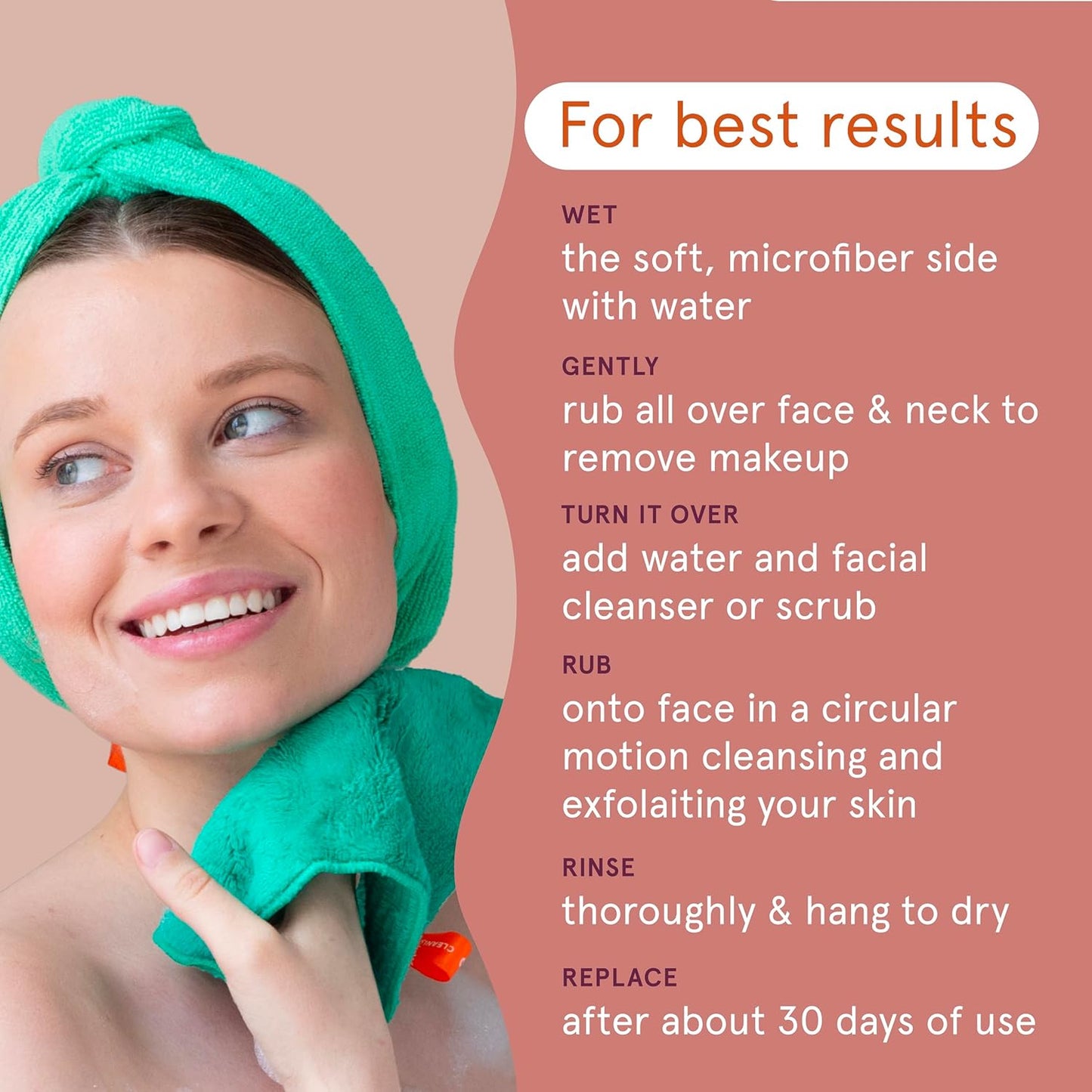 Cleanlogic Exfoliating Face Cloths - Dual-Texture 3 Pack for Sensitive Skin Cleansing