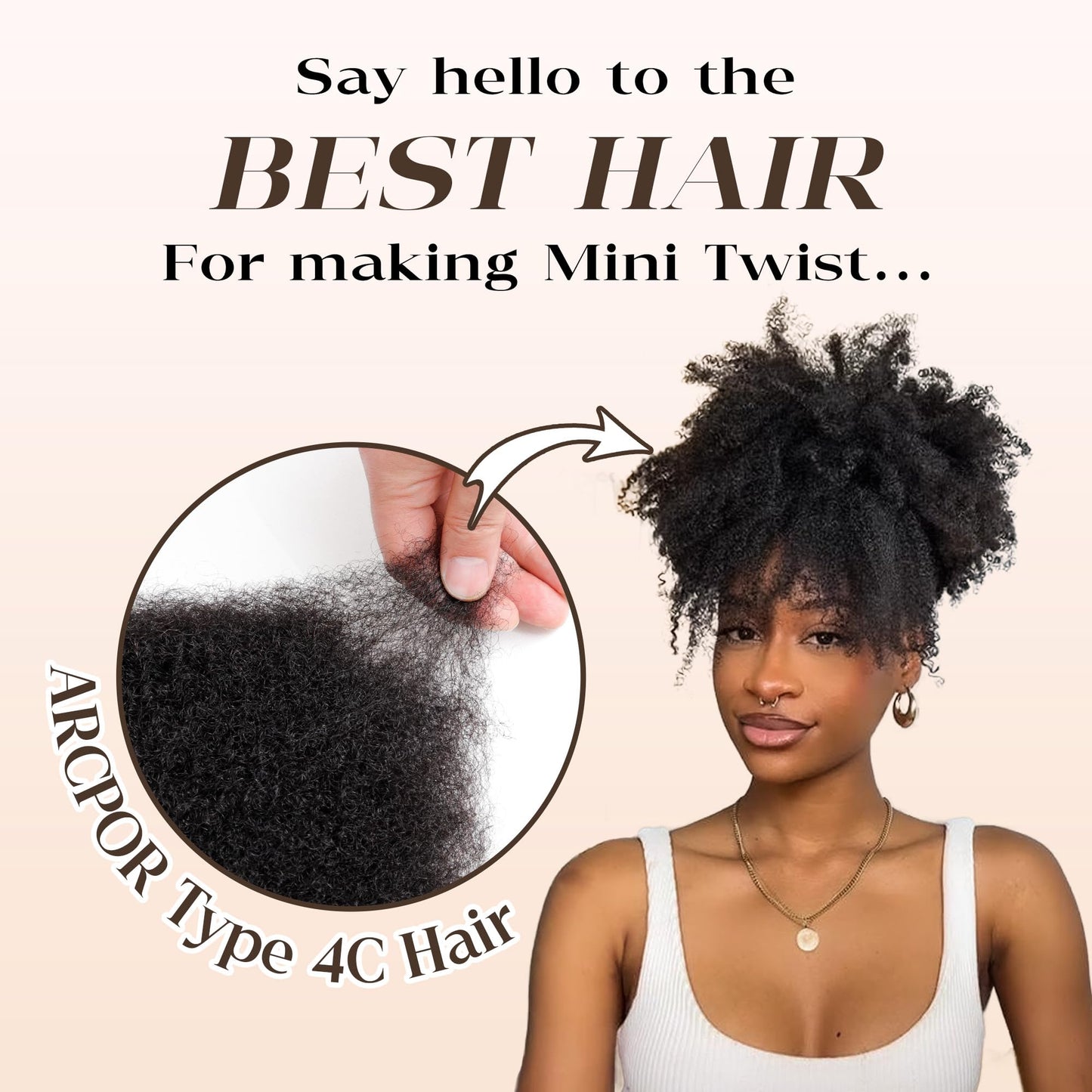 Afro Kinkys Bulk Human Hair,14 Inch 50G/Pack Soft 4C Afro Kinky-Curly Human Hair Bulk for Twist Dreadlocks Extensions Repair Locs 613 Blonde 1 Pack (613, 14 inch)