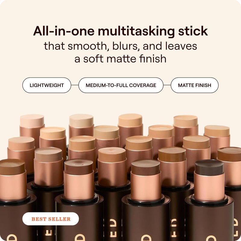 Live Tinted HUESTICK Complexion Stick - Medium-to-Full Buildable Coverage - Soft Matte Finish - Multitasking Makeup Stick - Lightweight, Creamy Formula - Shade 17