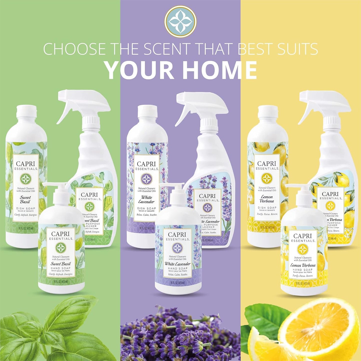 Natural Lavender Hand Soap - Plant-Based Aromatic Liquid Cleanser (16 FL Oz, 3 Pack)