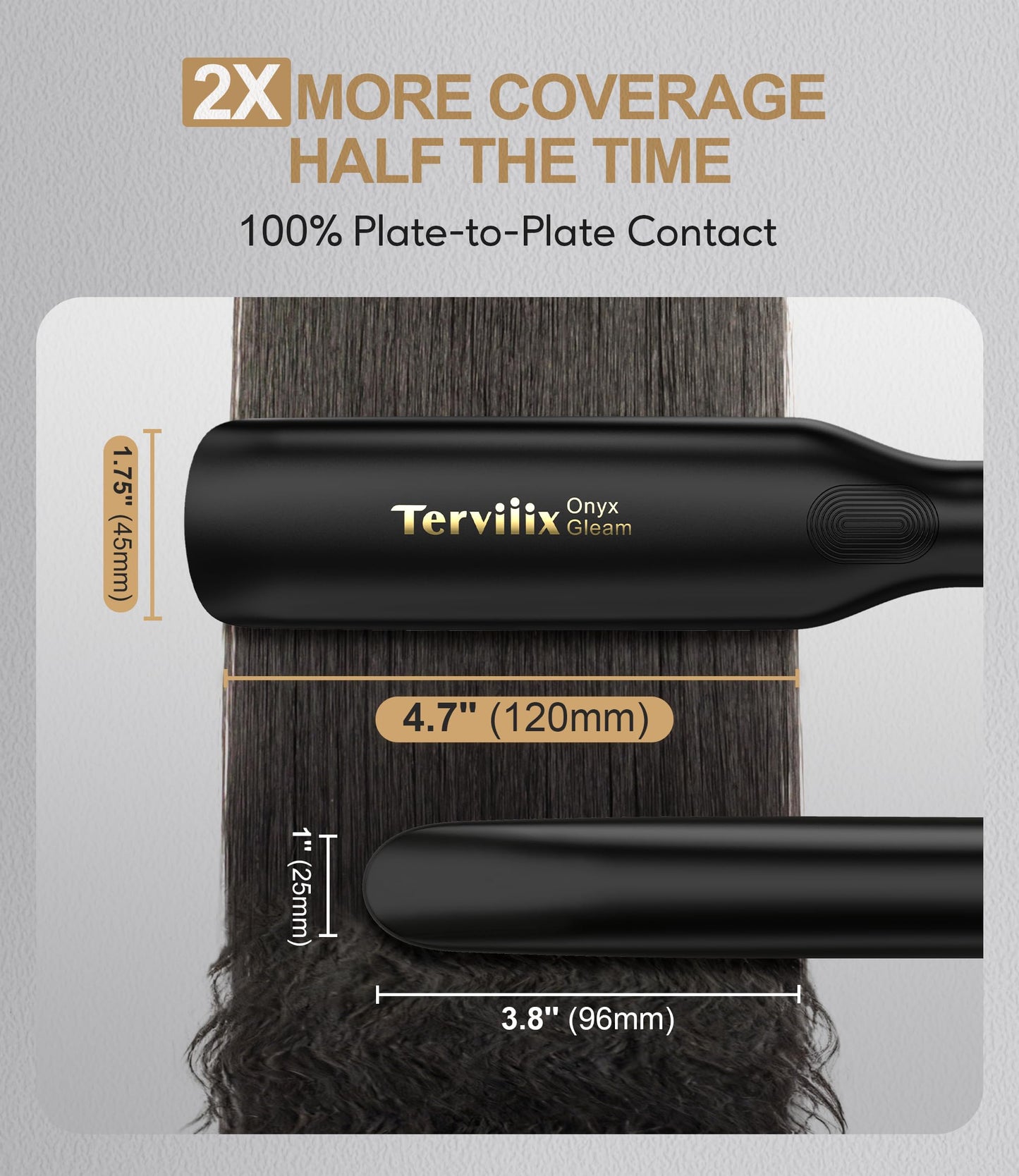 Terviiix 1.75" Flat Iron Hair Straightener for Women