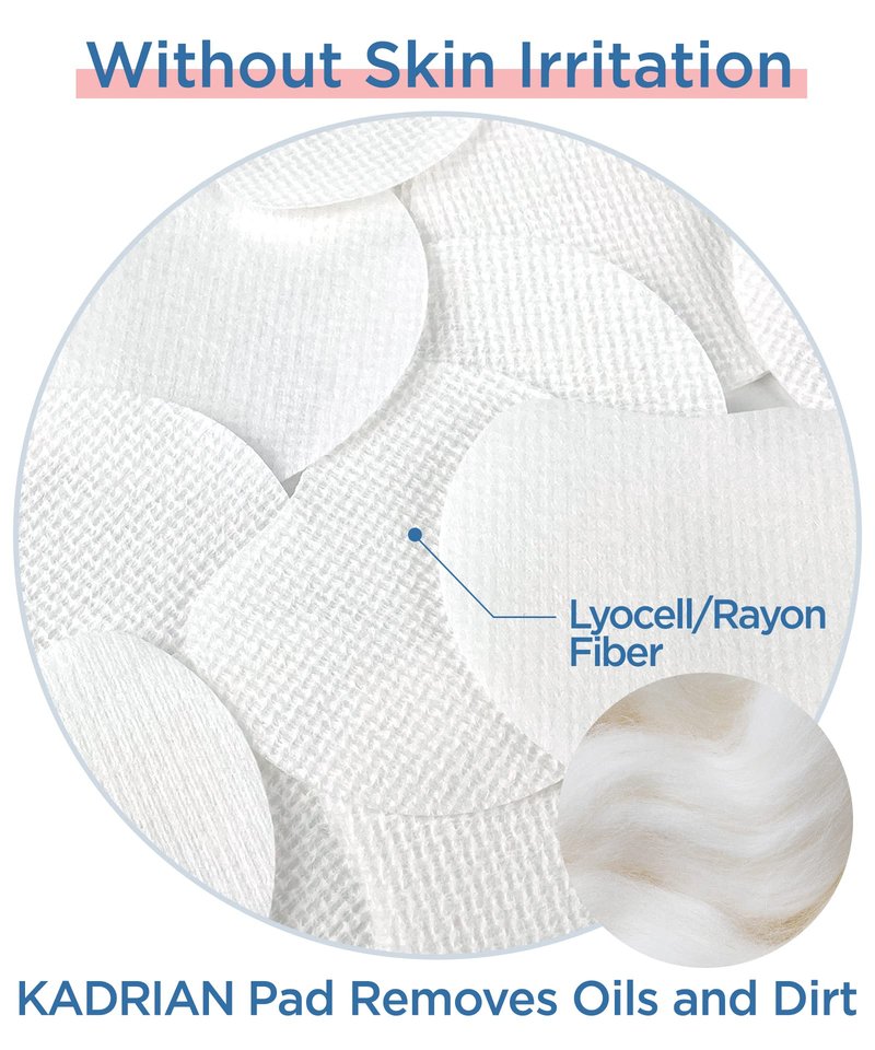 Exfoliating Pads - Double-Sided - Lint Free - for Makeup Remover and Toner - Rayon face Rounds - Rayon not Cotton Balls - Korean Toner Pad (180 Pads)