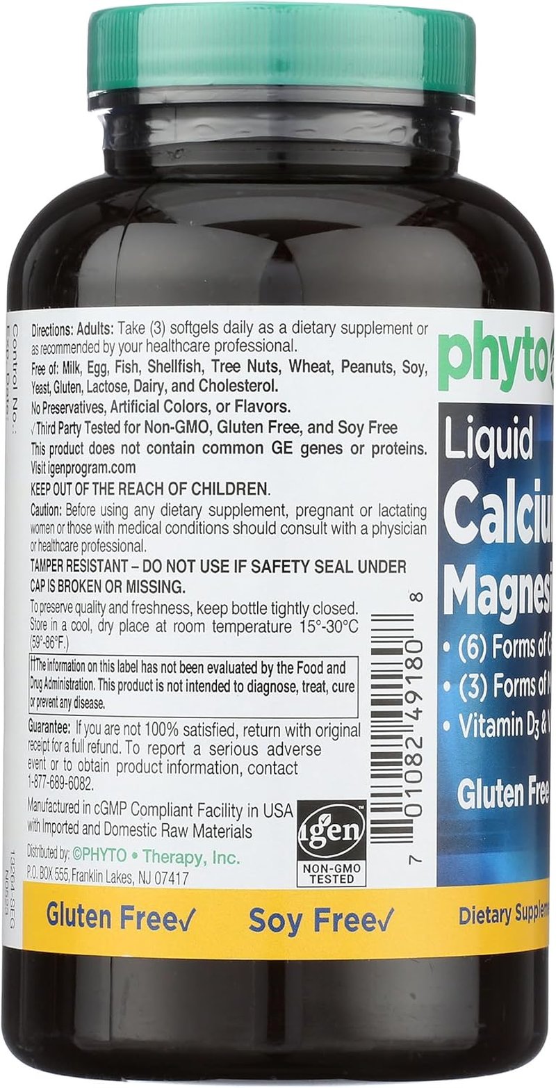 Liquid Calcium with Magnesium Softgels - 1000 mg, 180 Count for Bone Health Support