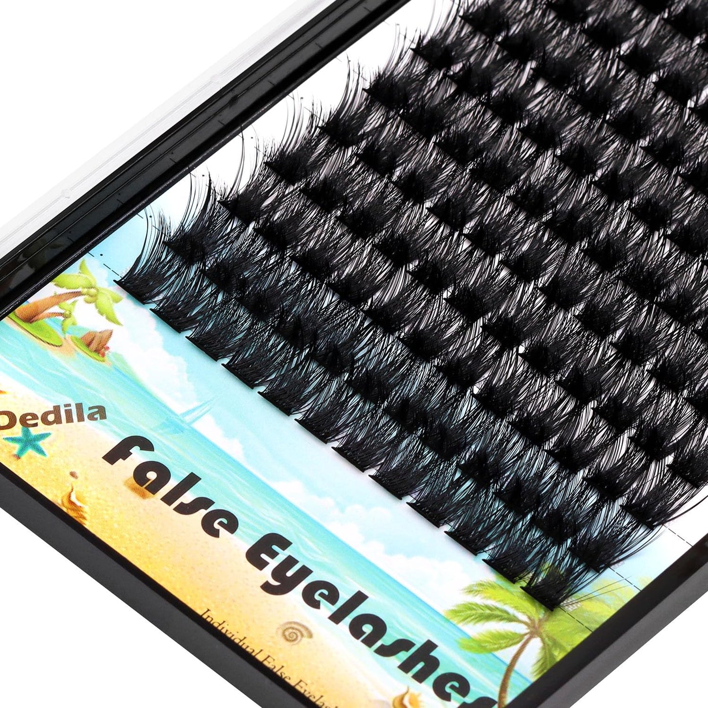 Dedila Large Pack 8-20mm to Choose D Curl Cluster Eyelash Extensions D Curl Wide Stem Individual False Eyelashes Dramatic Volume Eye Lashes Set Home DIY Lashes (12mm)