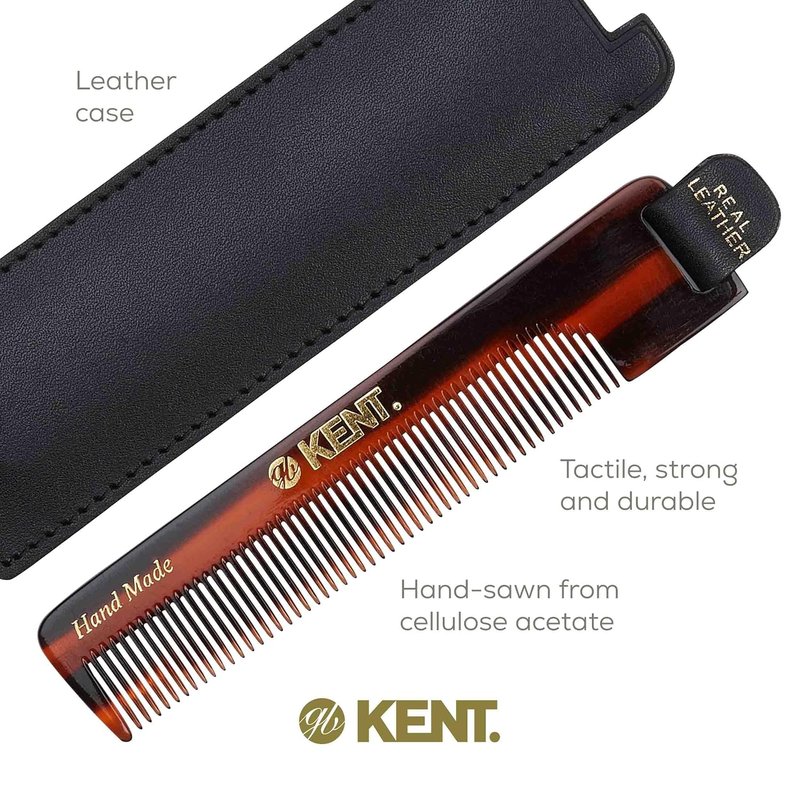 Kent NU22 Pocket Comb - Handmade Fine Tooth Hair Comb for Men, Women & Kids | Perfect for Grooming & Styling