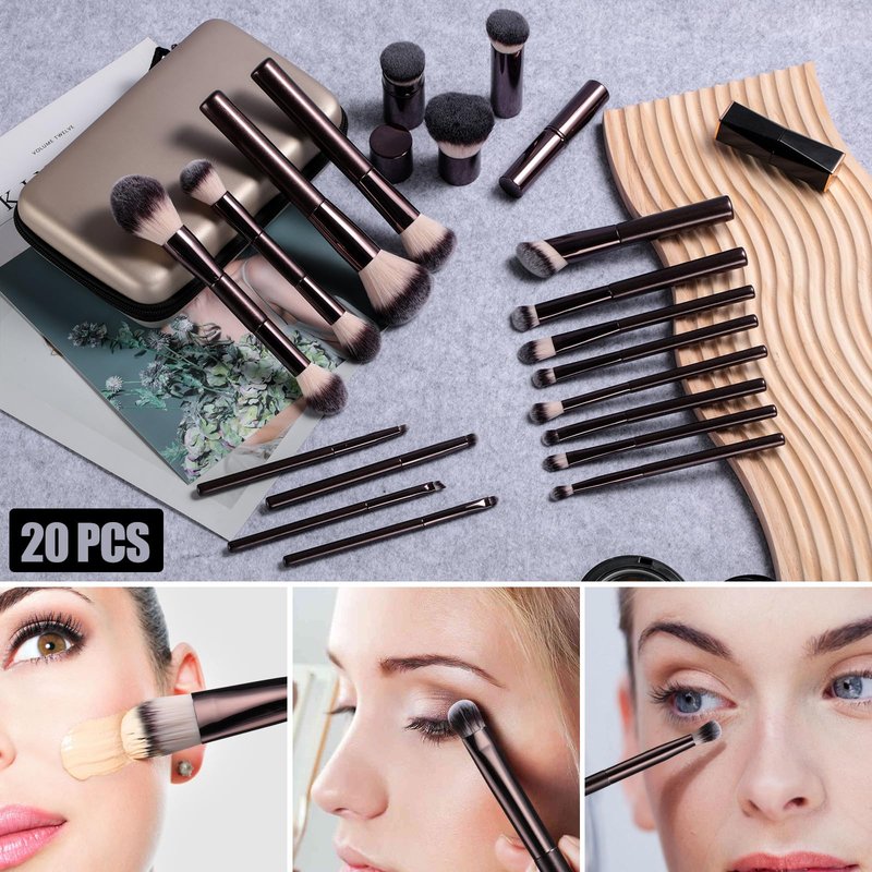BS-MALL Makeup Brushes Set Pro – 22 Pcs Foundation Concealer Blush Eyeshadow Brush with Portable Cosmetic Case for Travel & Events
