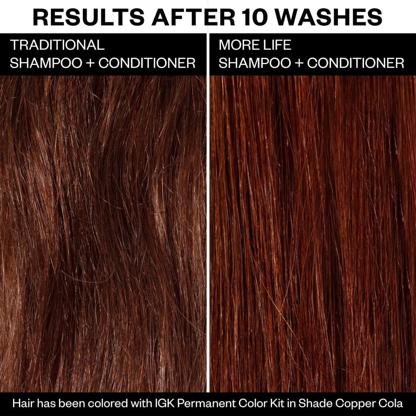 IGK MORE LIFE Color Extending Gloss Shampoo & Conditioner Set | Preserves Color + Enhances Shine | UV Protection | Vegan + Cruelty-Free | 8 oz (Pack of 2)