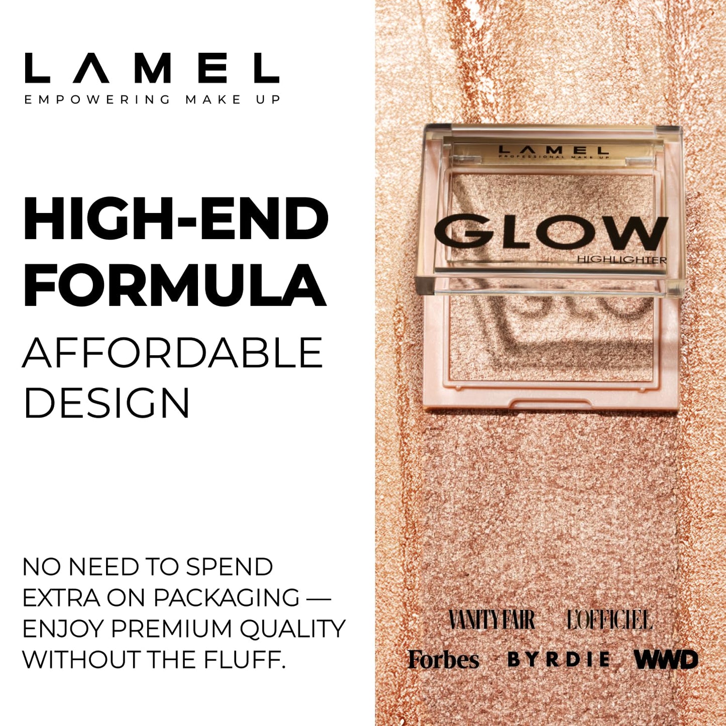 LAMEL HD Highlighting Face Powder - Natural Glow and Luminous Finish, Baked Blendable Pigmented Formula - Long-lasting & Fade-Resistant Wear, 402 12g/0.42 oz