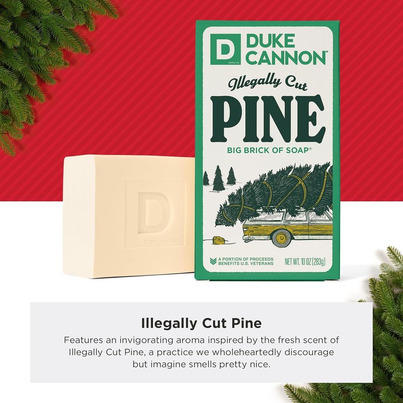 Duke Cannon Big Brick of Soap for Men - Holiday Variety Pack | 10 oz. | Coal, Pipe Smoke & Peppermint Bark