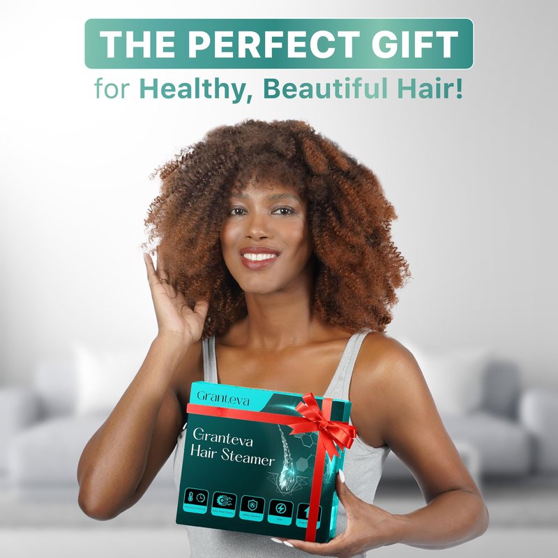 Granteva Hair Steamer for Natural Hair, 65W Deep Conditioning Heat Cap, 1 Degree Precision Dial, Timer and Auto Shut-Off, At-Home Salon Treatment for Curly, Black, Color-Treated Hair