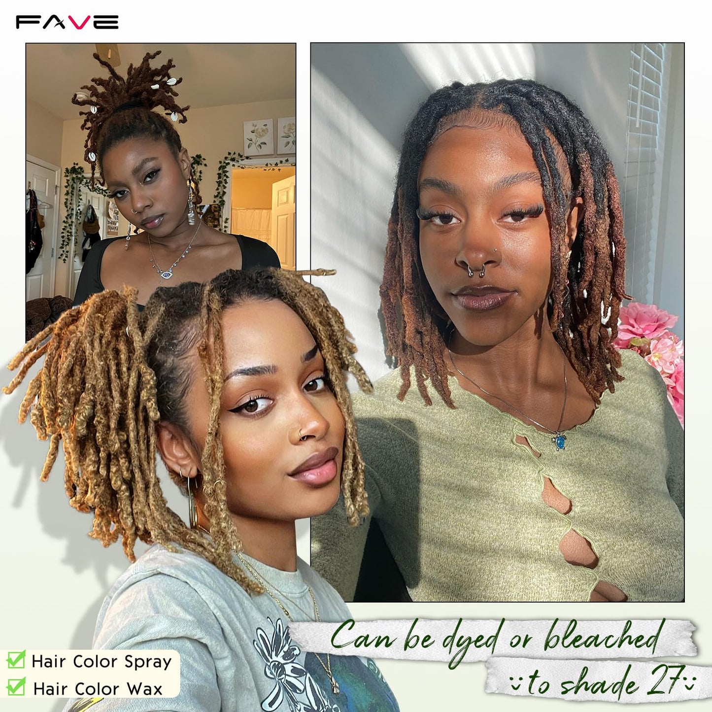 FAVE 6" Loc Extensions Human Hair Anti-Shedding & Natural Dreadlocks