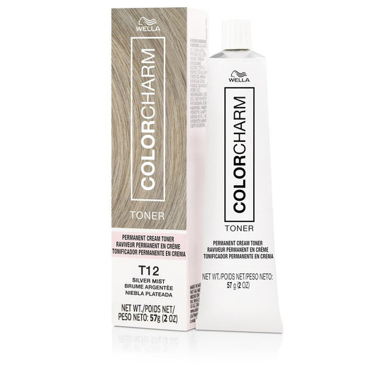 COLORCHARM Permanent Cream Toner | Neutralize Brass | Free of Animal-Derived Ingredients, Parabens & Gluten Free | T12 Silver Mist | 2 oz