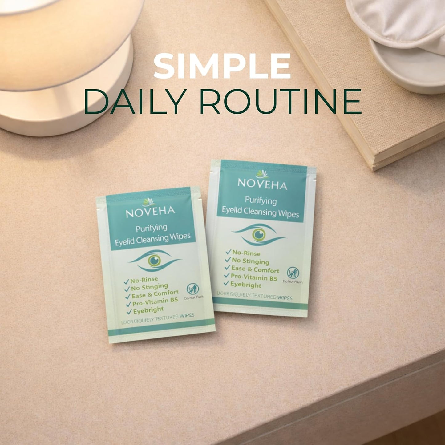 Eyelid & Lash Cleansing Wipes - Hypoallergenic & Soothing for Itchy, Dry Eyes | Pack of 60