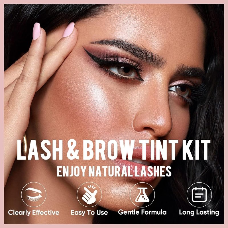 Libeauty Eyelash Color Kit - Black Volumizing Treatment for DIY Salon & Home Use | Natural Eyebrow Coloring