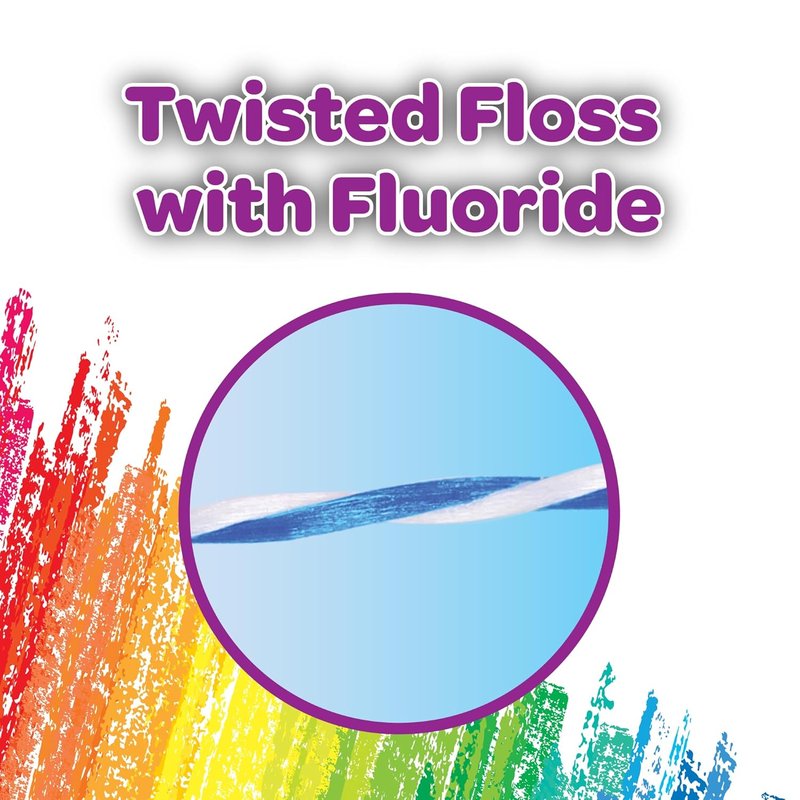 GUM Crayola Twistables Kids Flossers - Fun Fruit Flavors, Easy-to-Use Dental Picks | 75 Count for Ages 3+