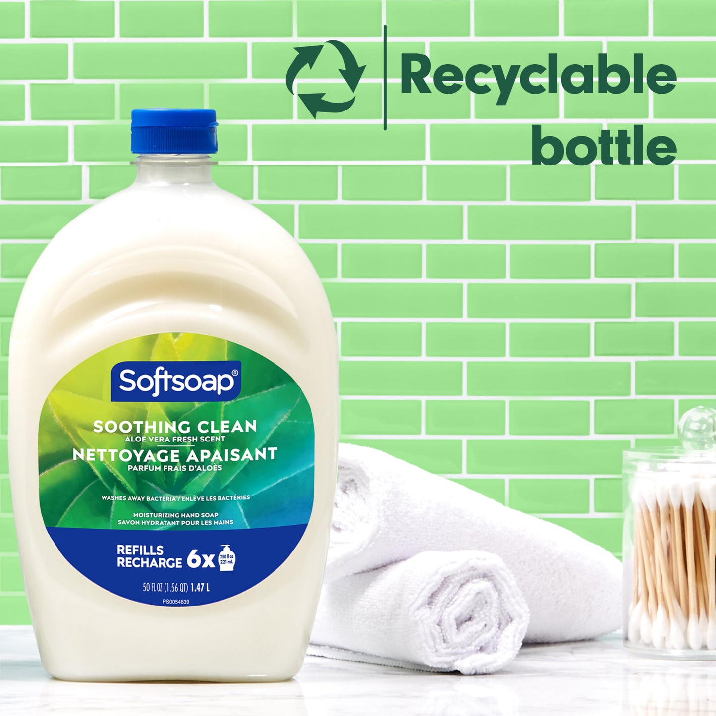 Softsoap - US05264A SOFTSOAP Liquid Hand Soap Refill, Soothing Aloe Vera, 50 Ounce Bottle, Bathroom Soap, Bulk Soap, Moisturizing Hand Soap, Premium Scented Hand Soap (Pack of 6) Packaging May Vary