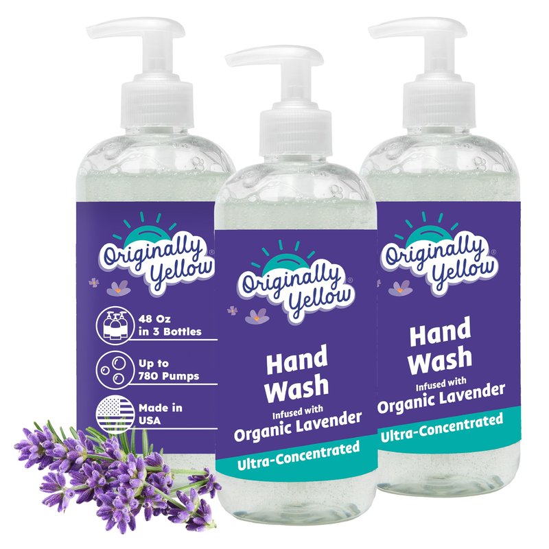 Originally Yellow Hand Soap l Infused with Organic Lavender | Gentle Hand Soap | 16 Fl Oz (3-Pack)