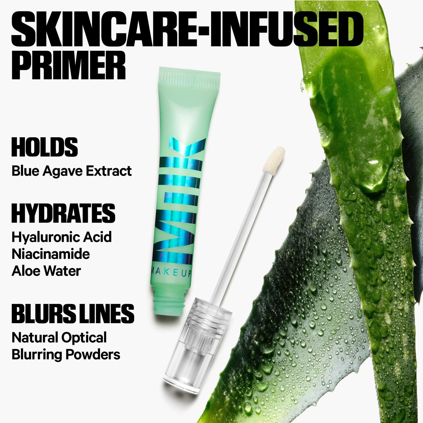 Milk Makeup Hydro Grip Eye Primer with Hyaluronic Acid – Clear Primer for Eyeshadow + Undereye Concealer – Grips Makeup, Hydrates + Smooths Skin for Crease-Free, Long-Lasting Wear – 0.29 oz
