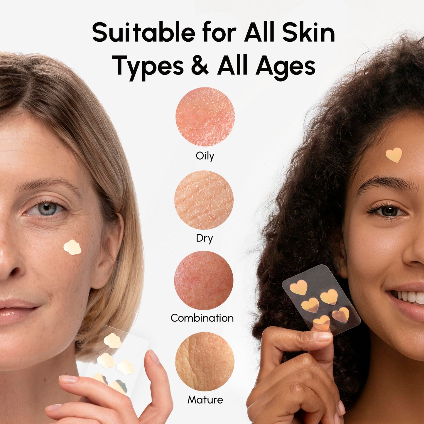 MAREE Eye Gels & Acne Сlearing Devices Bundle - Under Eye Gels for Puffy Eyes and Dark Circles, Hydrocolloid Acne Therapy Device - Marine Collagen & Hyaluronic Acid, Green Algae Extract & Tea Tree Oil