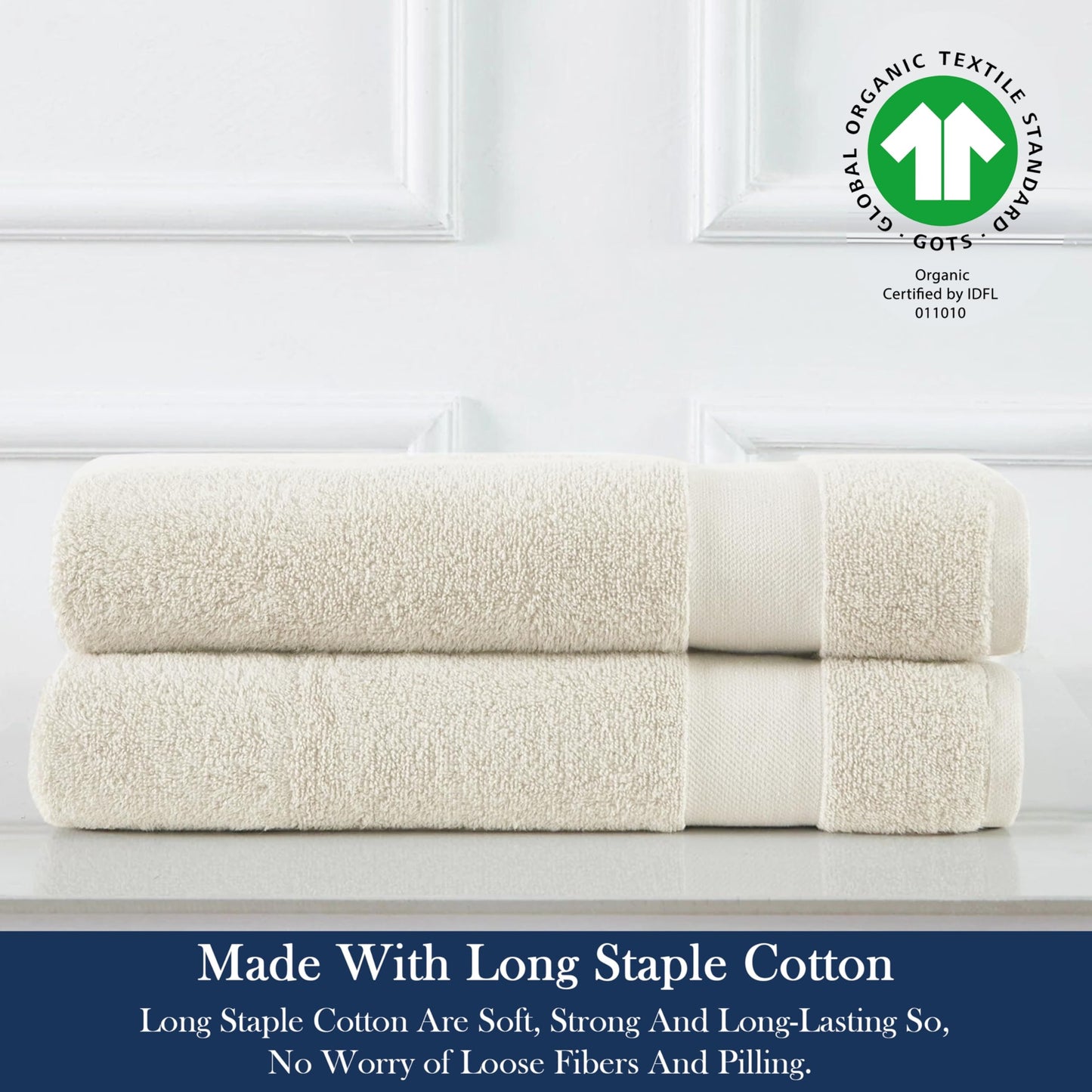 Delara Organic Cotton Luxuriously Plush Washcloths Pack of 6 | GOTS & Oeko-TEX Certified | Premium Quality Face Towels | Feather Touch Technology|650 GSM Long Staple|Soft, Quick Dry & Ultra-Absorbent