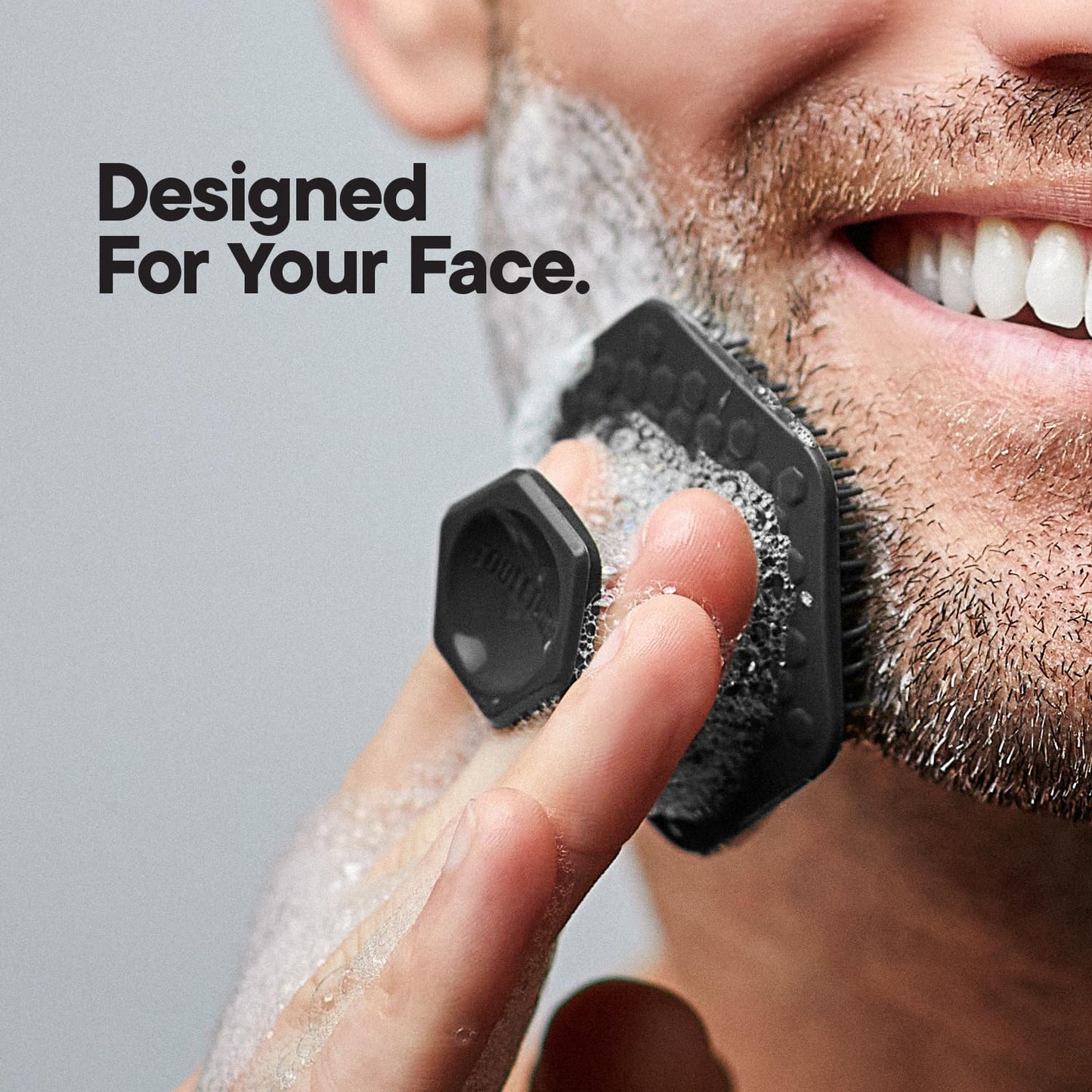 TOOLETRIES Men's Face Scrubber - Silicone Facial Cleansing Brush, Gentle Exfoliator Pad & Soft-Touch Massager - Removes Dead & Dry Skin - Long Lasting Bathroom & Shower Accessories - 3 Pack