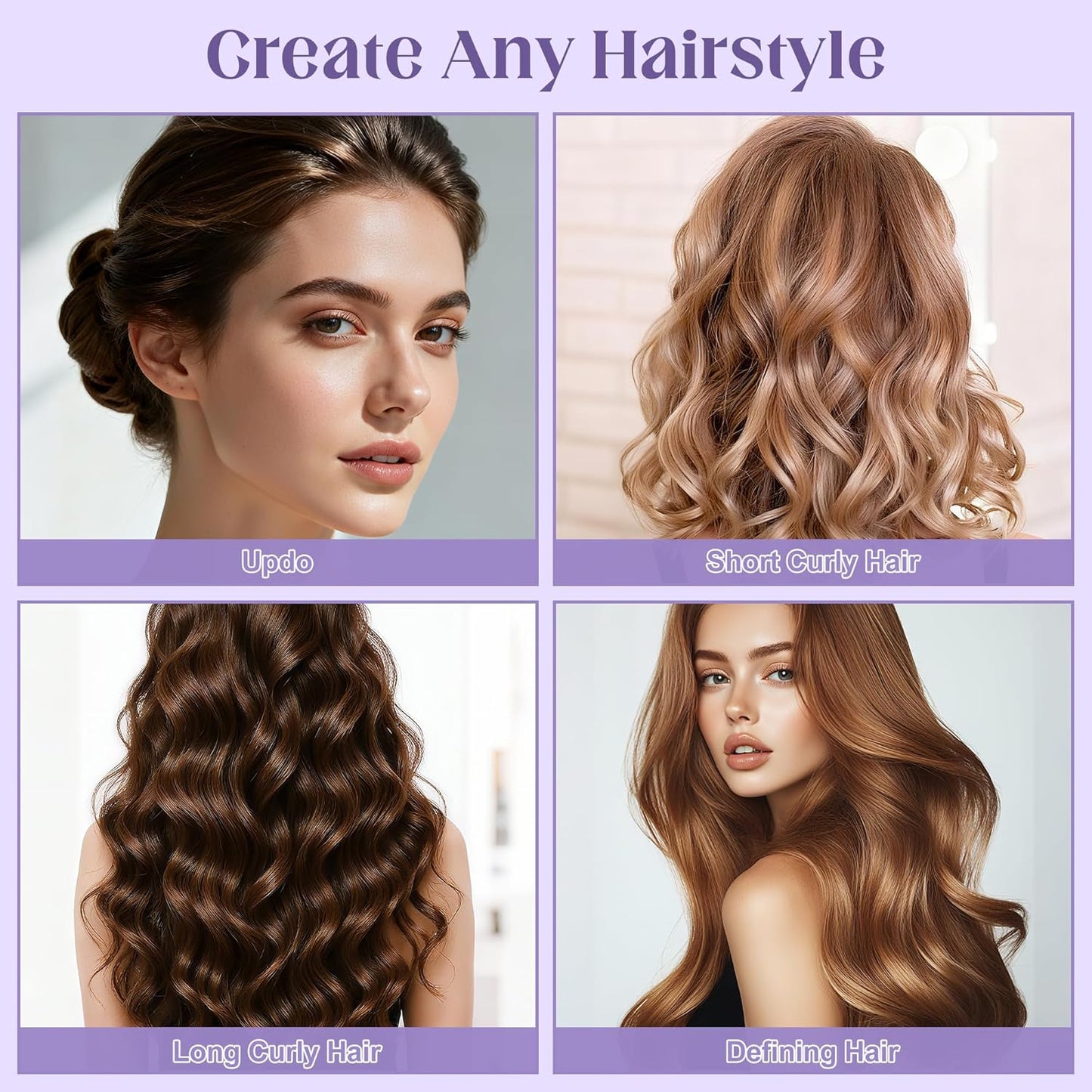 Curly Hair Brush - Detangling & Curl Defining Tool for Waves & Coils | Lavender Purple