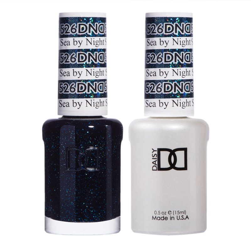 DND Gel Polish Set, Black Collection, UV/LED Gel Polish and Air Dry Nail Lacquer, Matching Chip-Free Polish Duo, 526 Sea By Night, 0.5 Fl Oz