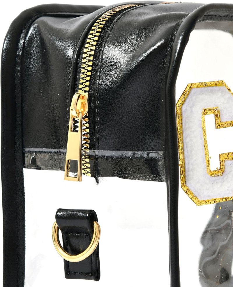 Clear Cheerleading Competition Pin Holder - Adjustable Strap & Chenille Letters | Stadium Approved Team Gift