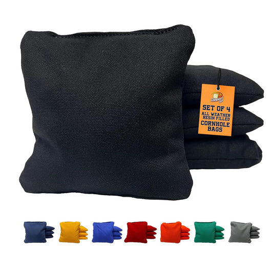 Cornhole365 All Weather Cornhole Bags - 6"x6" Premium Plastic Pellet Resin-Filled, Weather-Resistant, Solid Color Duck Cloth Cornhole Bean Bags - Professional Cornhole Bags Set of 4
