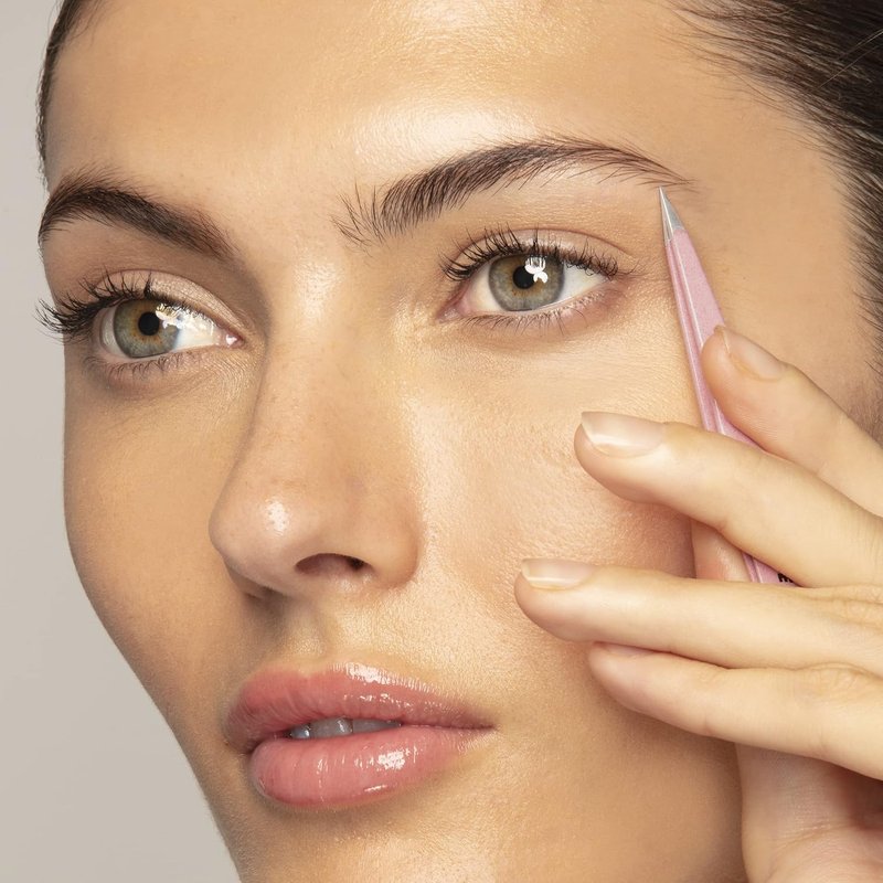 Tweezerman Brow Sculpting Set - Exclusive Tea Rose Tweezers & Brush