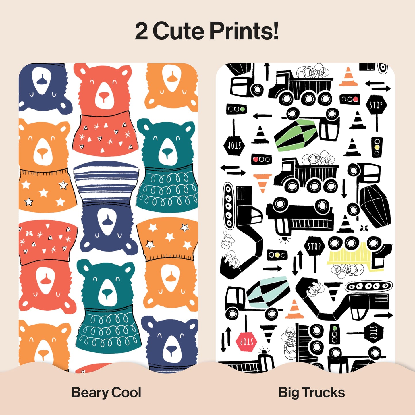 The Honest Company Comfort Dry Disposable Daytime Diapers for Sensitive Skin, Hypoallergenic, Beary Cool + Big Trucks, Super Club Box Size 6 (35 lbs), 68 Count