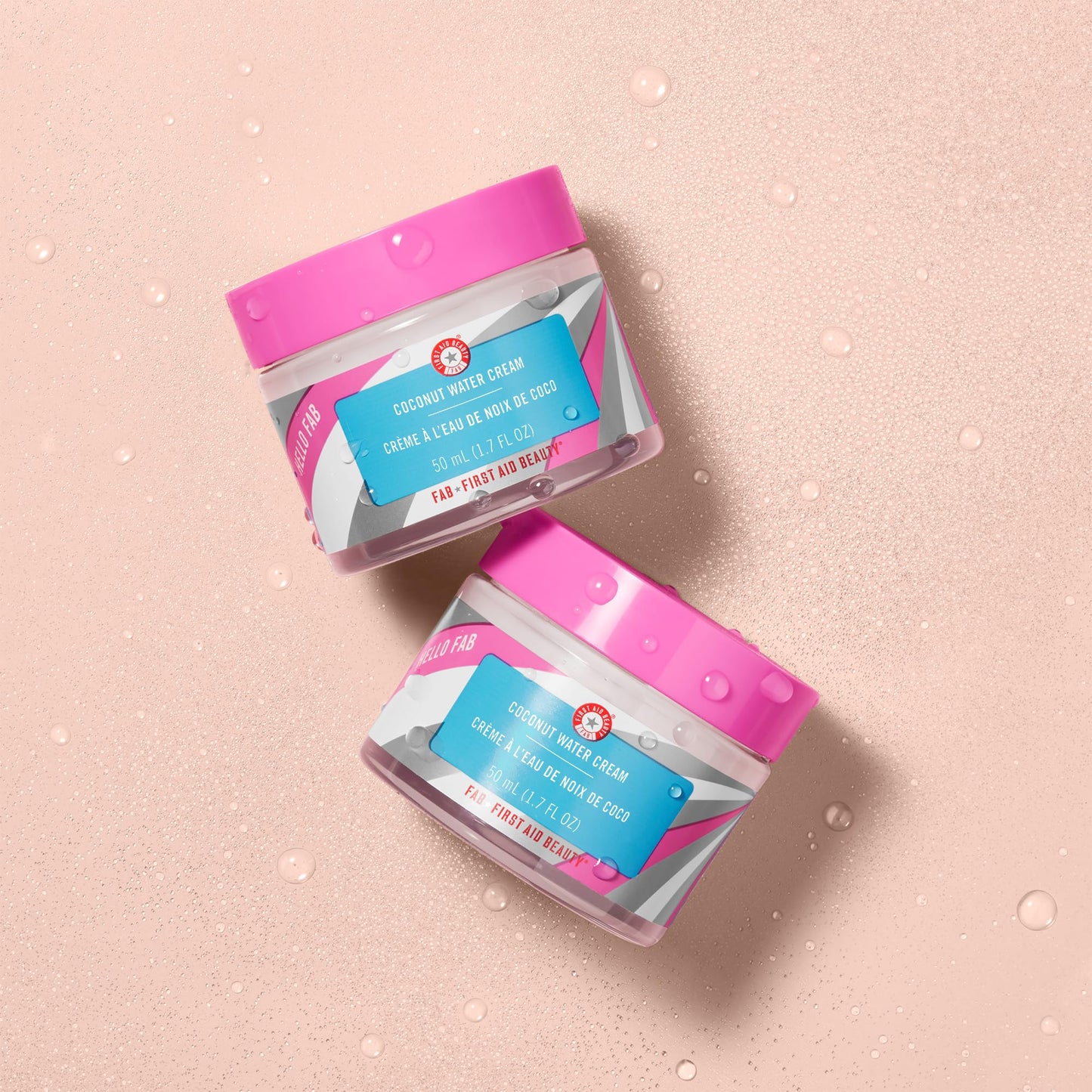 First Aid Beauty Hello FAB Coconut Water Cream – Lightweight Oil-Free Face Moisturizer 1.7 oz.