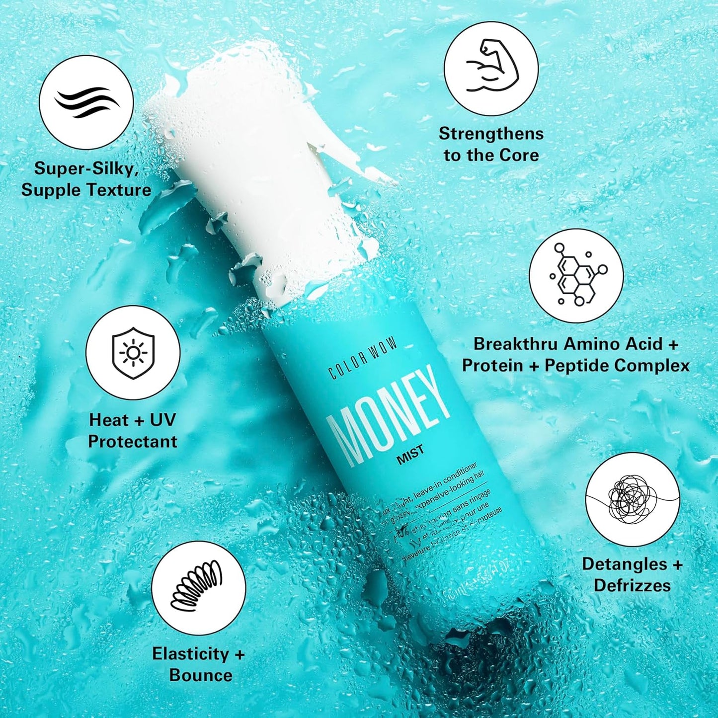 Color Wow Money Mist - Luxe Leave-In Conditioning Treatment for Glossy Hair | Moisturizes & Detangles for Silky Smooth Texture