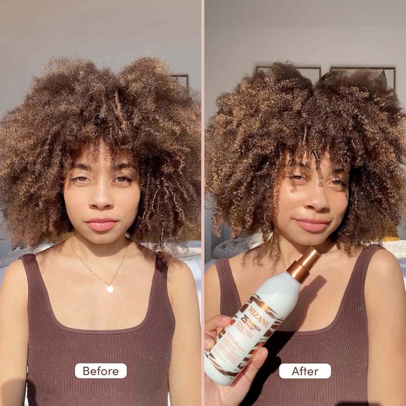 Mizani 25 Benefit Miracle Milk Leave-In Conditioner - Coconut Oil Heat Protectant & Detangler for Curly Hair