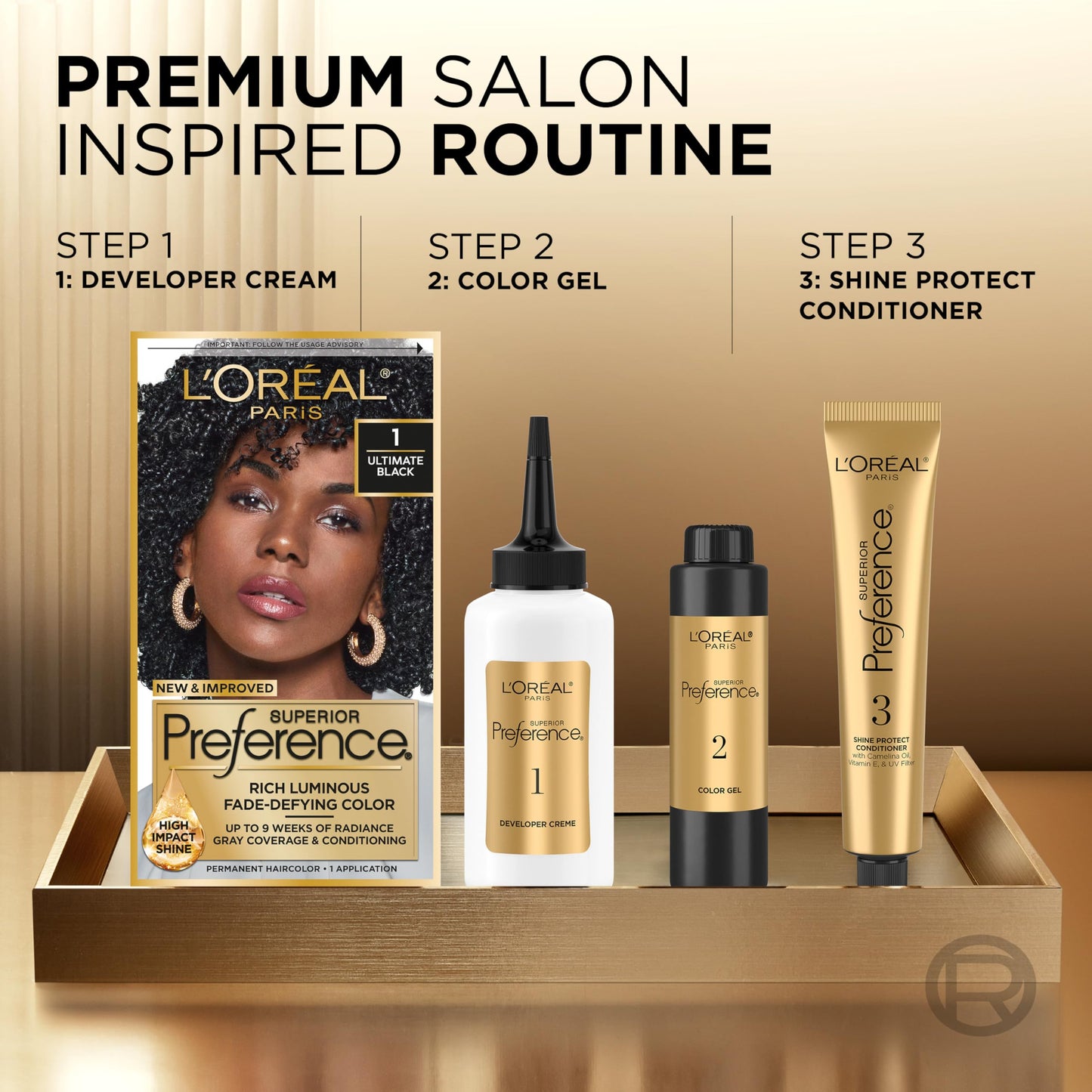 L'Oreal Paris Superior Preference Luminous Fade-Defying Permanent Hair Color, Hair Dye For Up to 9 Weeks of Radiance, Lightest Natural Blonde 9.5NB, 1 Hair Dye Kit (Pack of 3)
