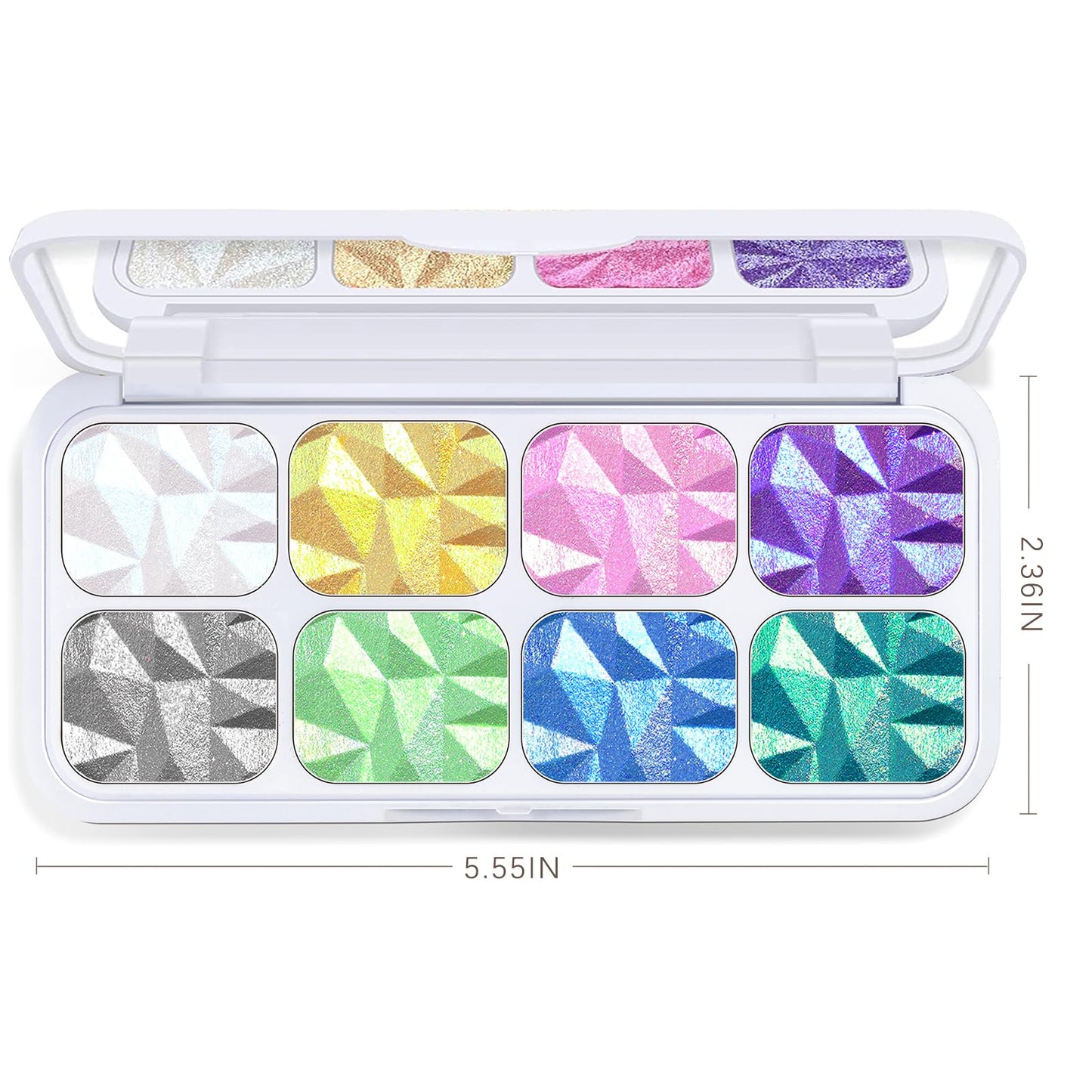 HOSAILY 8 Colors Face Highlighter Makeup Palette Diamond Glitter iluminadores de maquillaje, Intense-Color Chameleon Eyeshadow Rainbow Shimmer Highlighter Metallic Contour Bronzer Palette