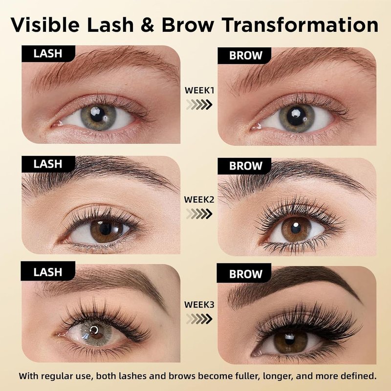Eyelash & Eyebrow Growth Serum - 2-in-1 Enhancer for Longer, Thicker Lashes | Vegan, Cruelty-Free, 3ml