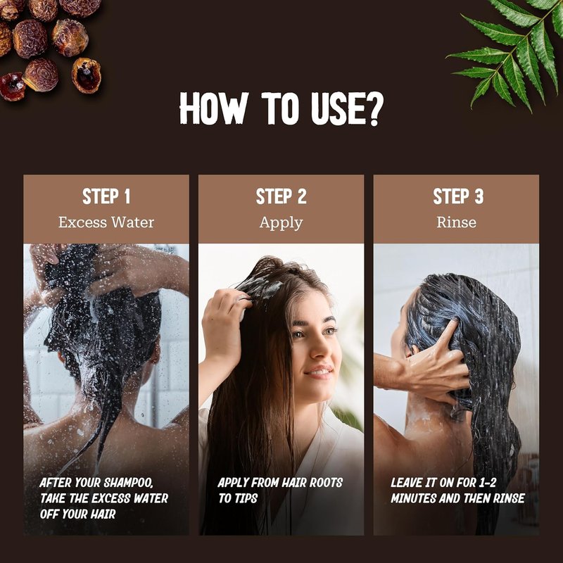 Nourishing Conditioner for All Hair Types | Neem & Reetha Ayurvedic Formula - 10 fl oz - Anti-Frizz & Shine Boosting