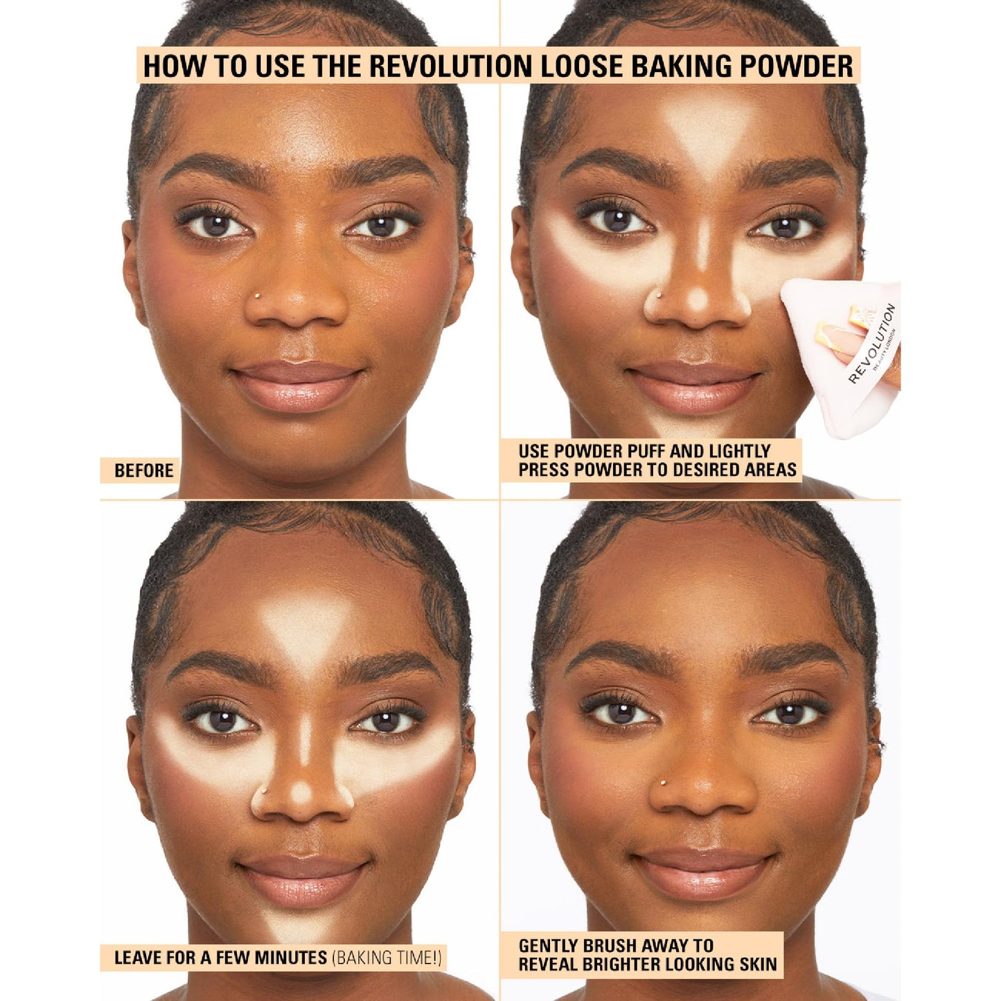 Revolution Beauty, Loose Baking Powder, Makeup Setting Powder, Long Lasting Coverage, Mattifies & Reduces Shine
