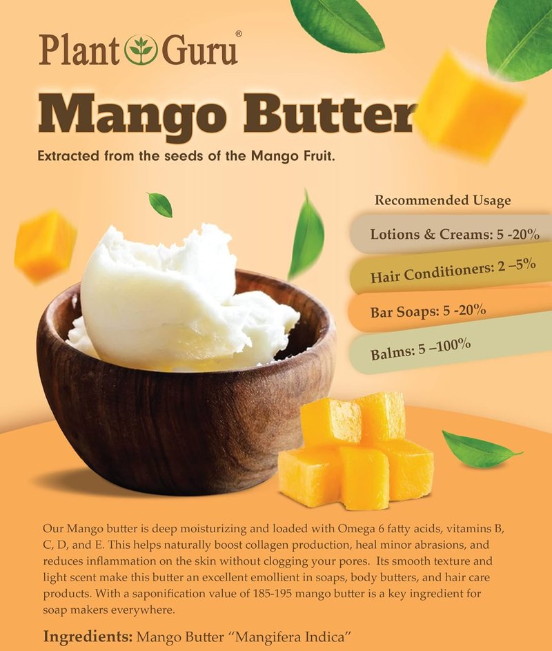 Shea Butter, Mango Butter & Cocoa Butter Variety Bundle - 100% Pure Natural Moisturizer for Dry Skin | 8 oz. Bars
