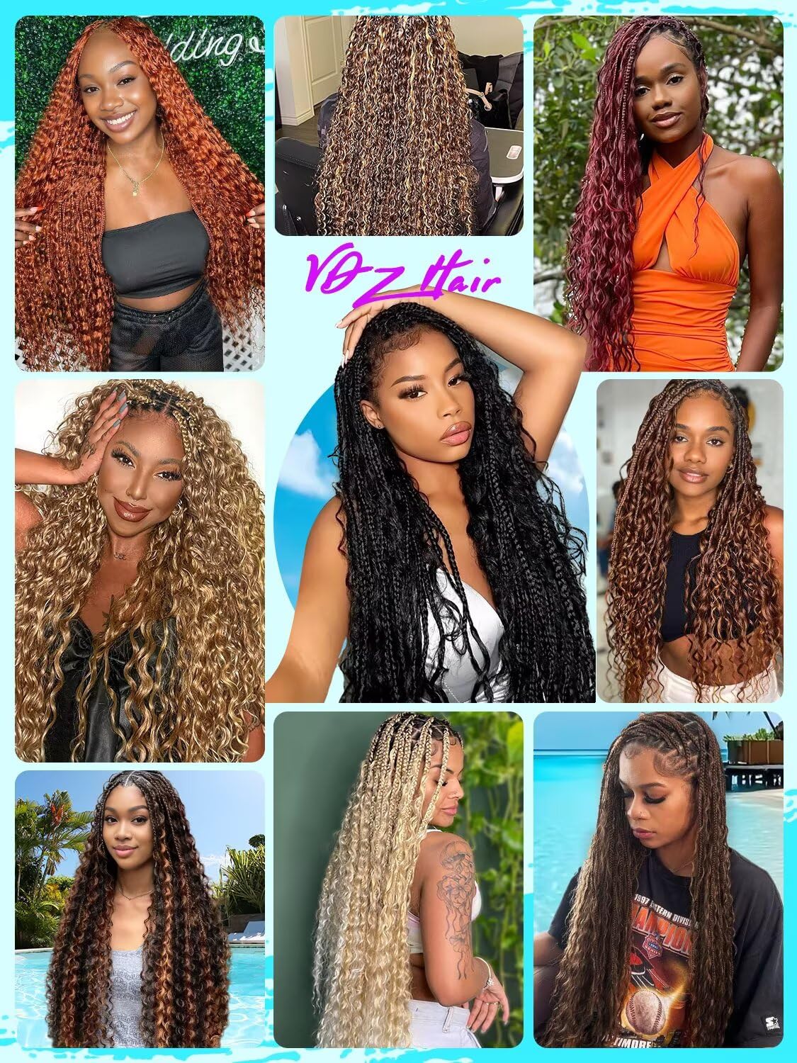 12A #350 Copper Ginger Human Braiding Hair for Boho Braids 3 Bundles 14 Inch 100g Deep Wave Braiding Hair for Bohemian Knotless Braids 100% Unprocessed Virgin Bulk Hair Extensions No Weft