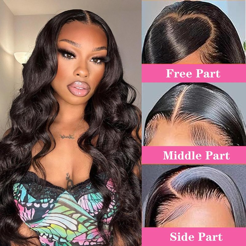 Body Wave Bundles Human Hair 12 14 16 Inch Human Hair Bundles 100% Unprocessed Brazilian Virgin Weave 3 Bundles Extensions Natural Black