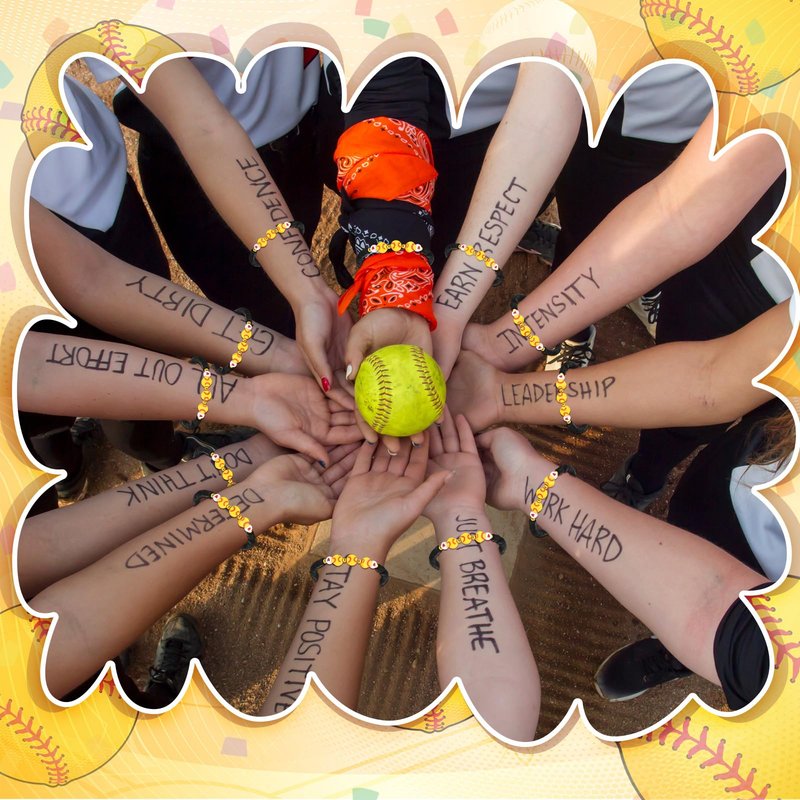 AceOrbit 60 Pcs Softball Party Favors, Softball Gifts Set Included Cosmetic Bags Polymer Clay Bracelets Lip Balms Lipstick Holder Keychains Mirrors for Women Sports Team Gifts Birthday Party Supplies
