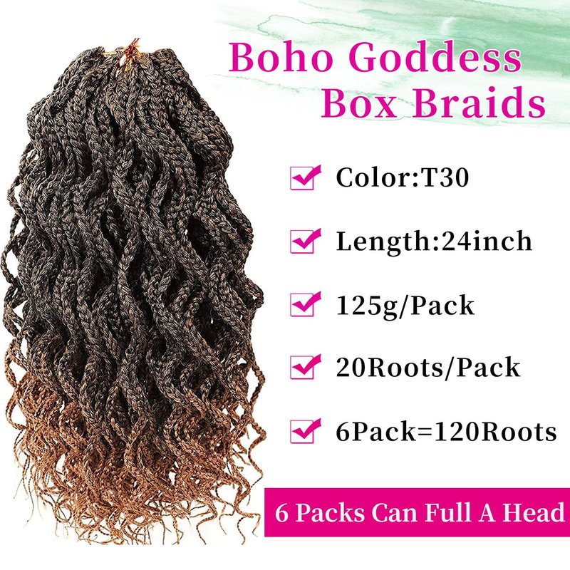 Curly Crochet Hair Extensions - 24 Inch Brown Hair for Black Women | Perfect for Locs & Box Braids