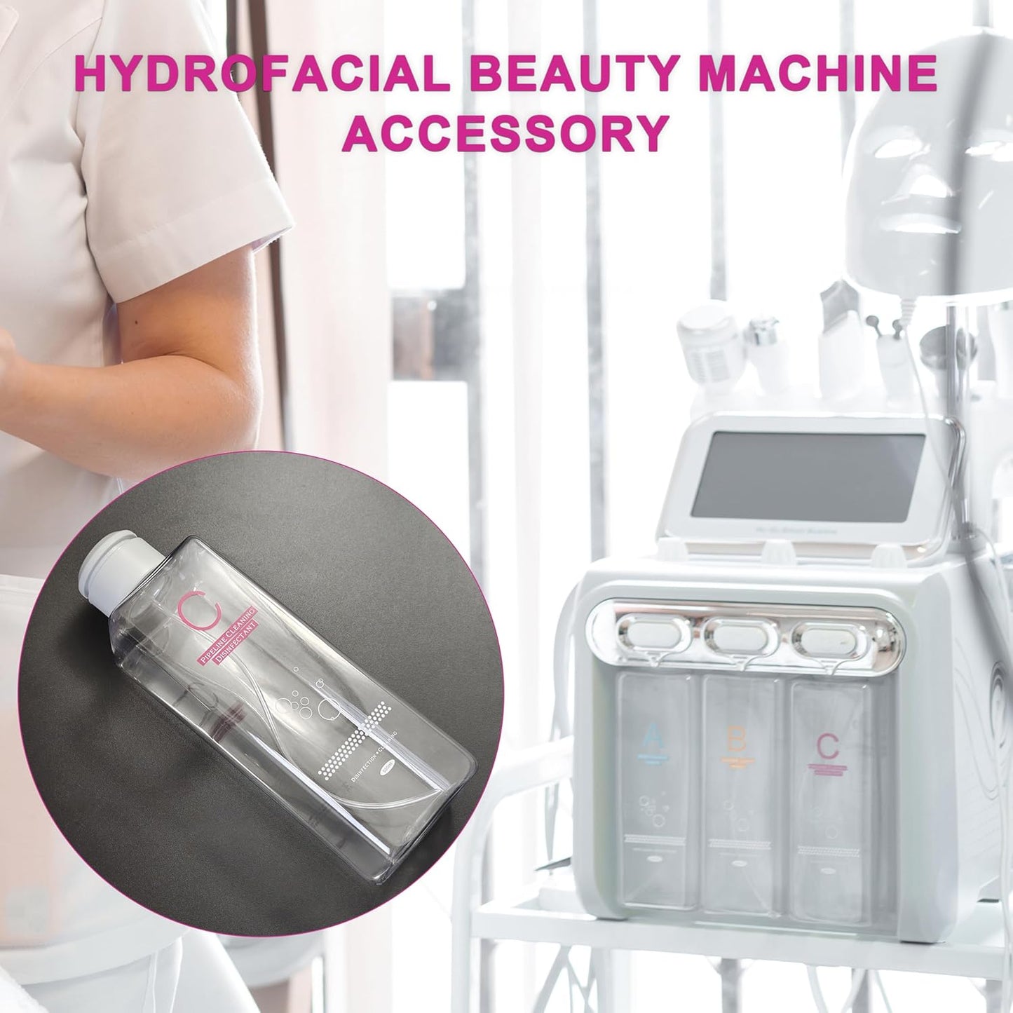 Hydrofacial Device Replacement Parts - A B C Bottle for Elitzia ETLB245/ETLB248 | Essential Beauty Machine Accessories