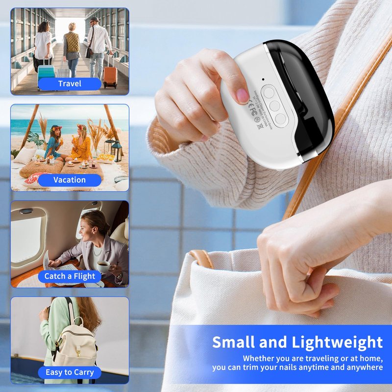 Automatic Electric Nail Clipper, 2025 New Electric Nail Clippers for Seniors with LED Light & 2 Speeds