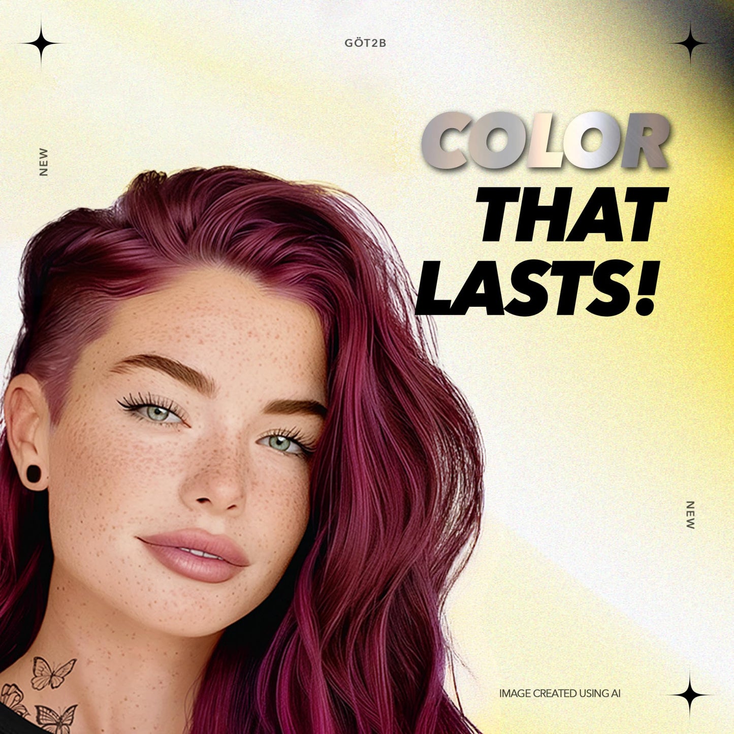 got2b Metallics Permanent Hair Dye, Dark Ruby M68, Hair Color for Women & Men, Formulated with Metallic-Shine Booster for Cool, Shimmering Tones, Lasts Up to 30 Washes, 1 Kit