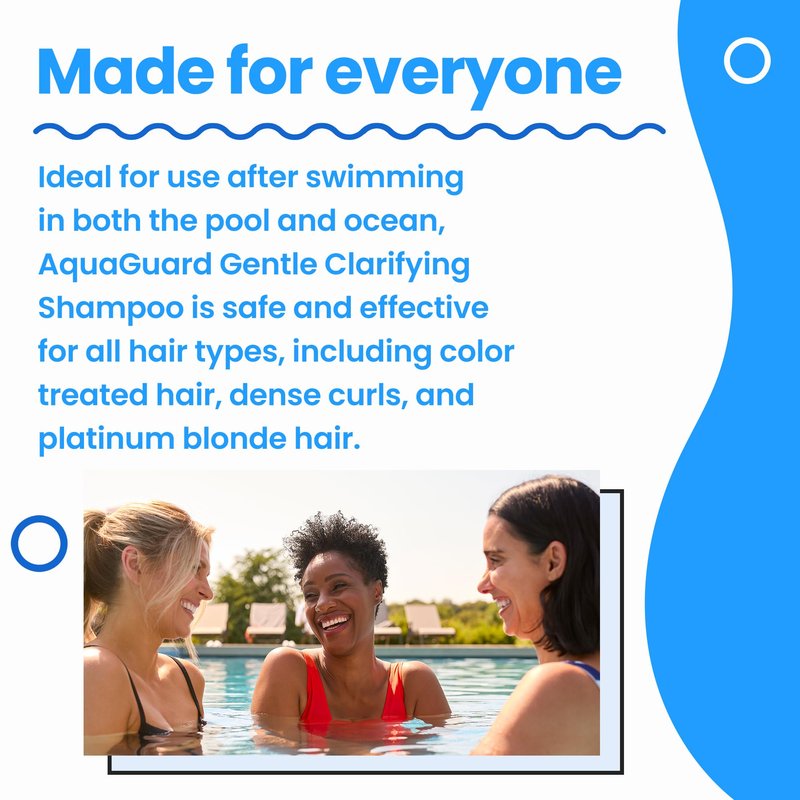 AQUA GUARD Clarifying Shampoo | Remove Chlorine & Pool Hair Smell | Paraben Free, Vegan, Color Safe, Leaping Bunny Certified