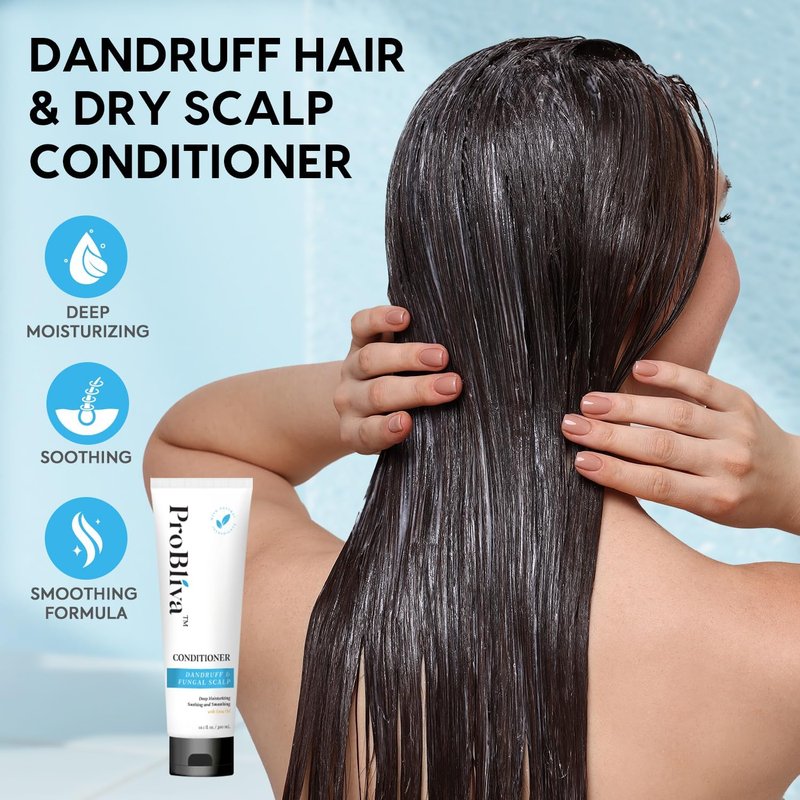 ProBliva Anti-fungal Shampoo & Conditioner Set: Supports Relief for Dry, Flaky Scalp & Itchy Bumps - Nourishing Oils for Thicker-Looking, Healthy Hair