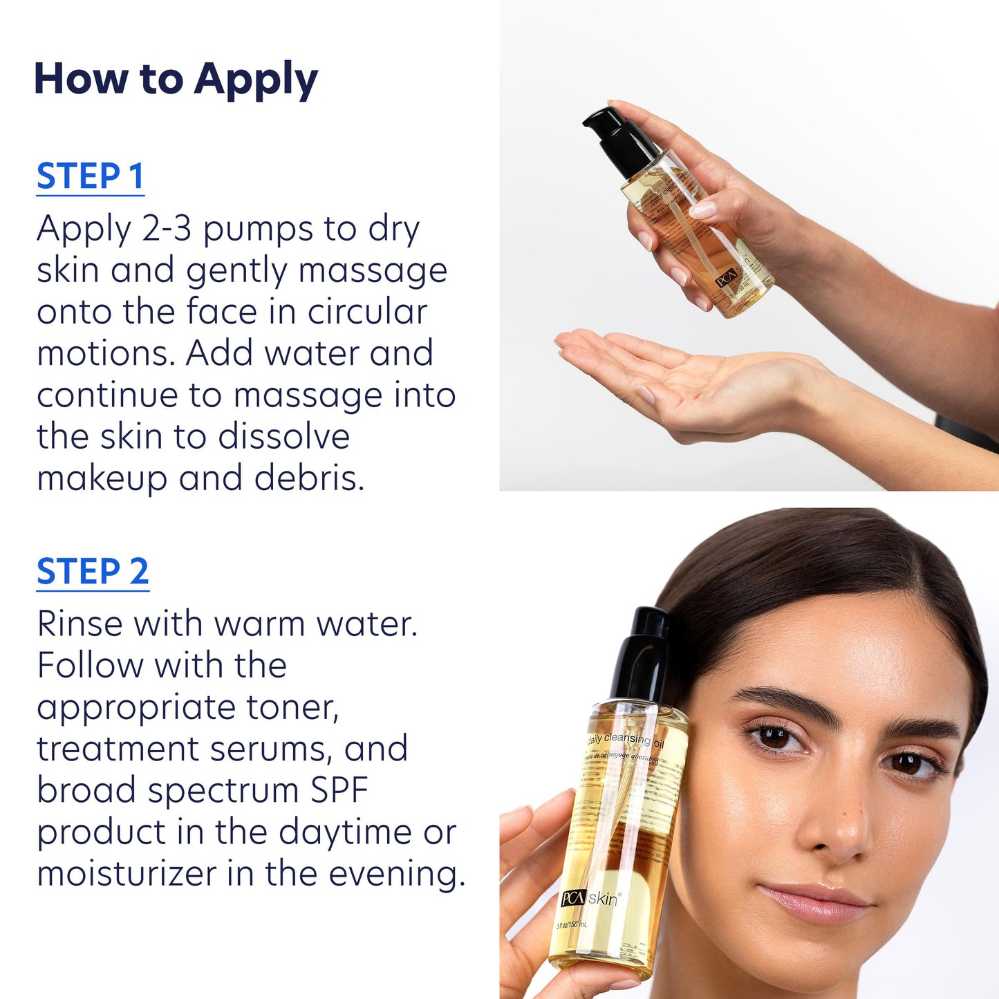 PCA SKIN Daily Face Cleansing Oil, Makeup Cleanser, Non-Irritating Oil Cleanser for Face, 5 fl oz Bottle